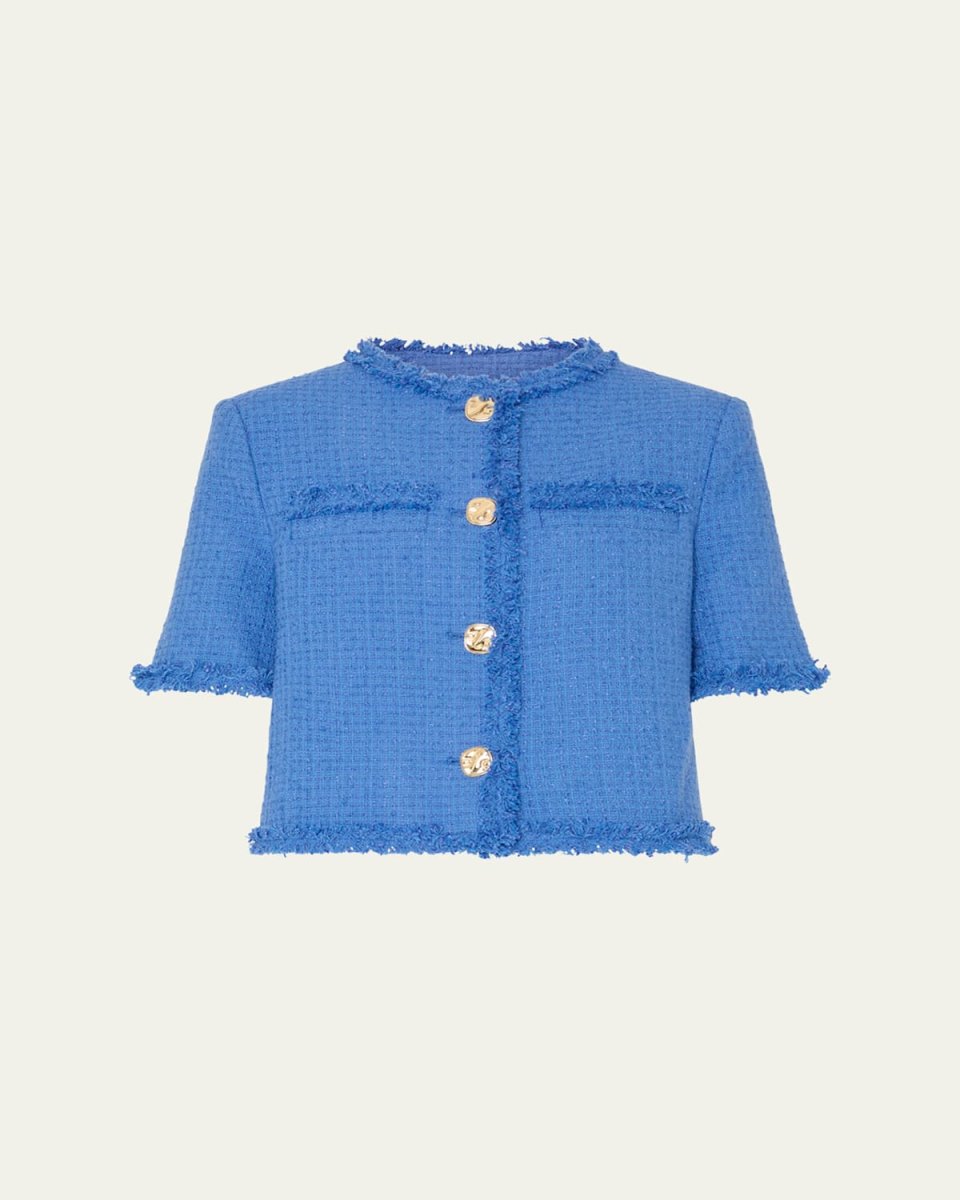 Jeanne Fringe-Trim Boxy Boucle Top